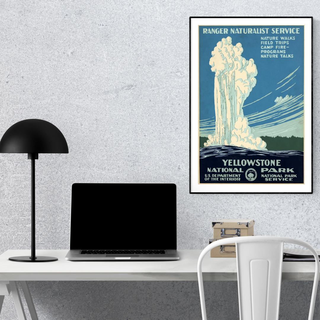 Yellowstone National Park Poster Print – Scenic Vintage Travel Wall Art, Nature & Adventure Decor