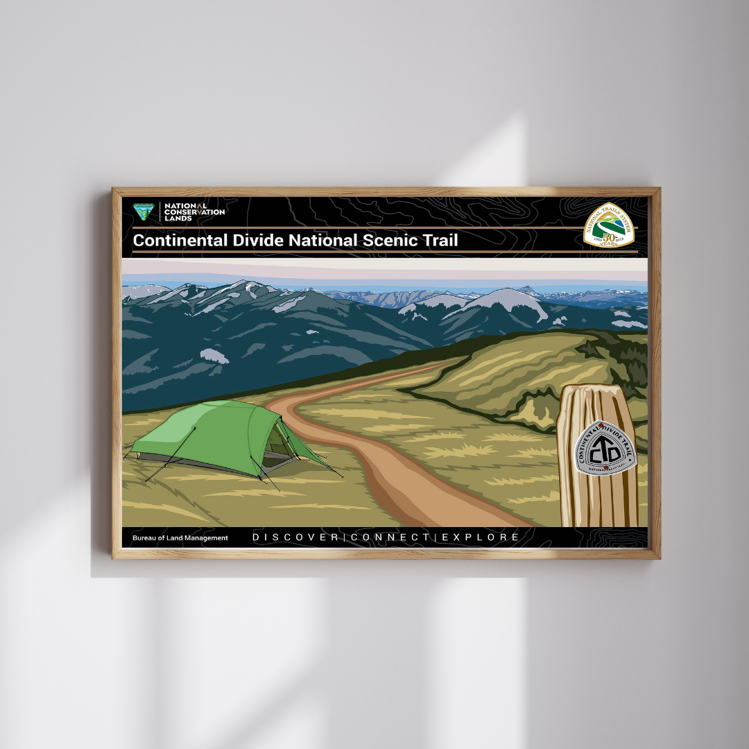 Continental Divide National Scenic Trail Poster Print – Vintage Hiking & Outdoor Landscape Wall Art