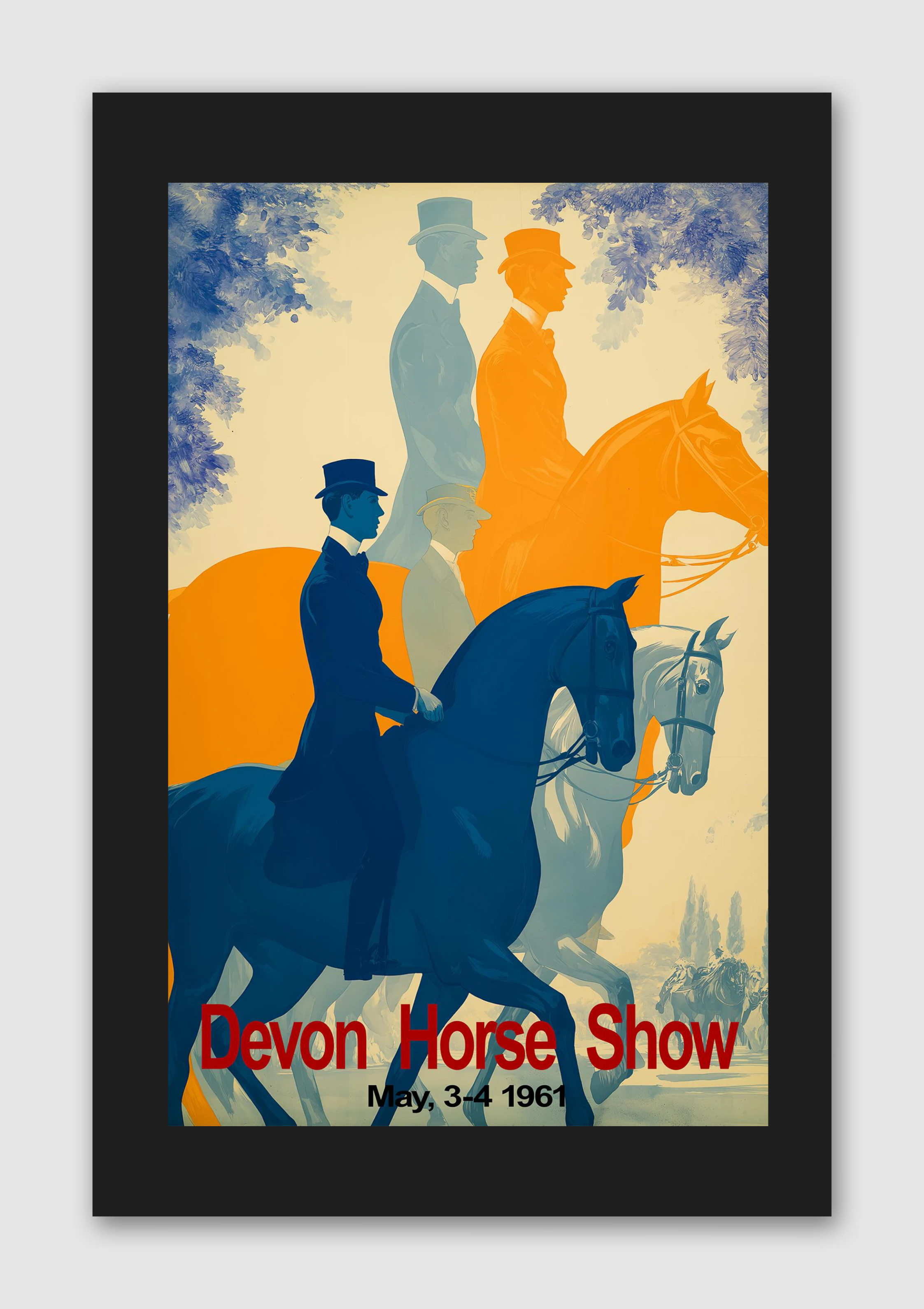 1961 Devon Horse Show Pennsylvania Vintage Dressage Poster Print – Classic Equestrian Wall Art