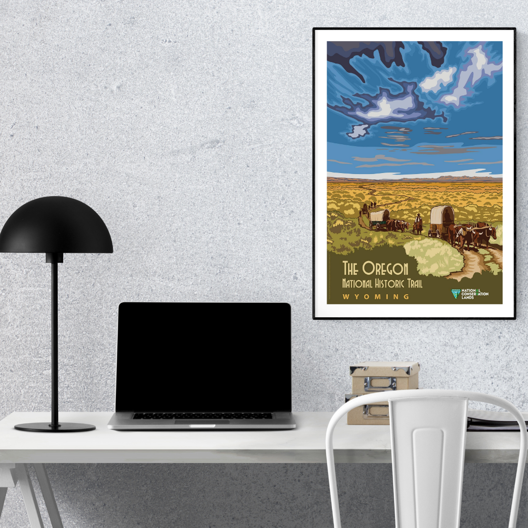 Oregon National Historic Trail in Wyoming Poster Print – Vintage American West Landscape Wall Art