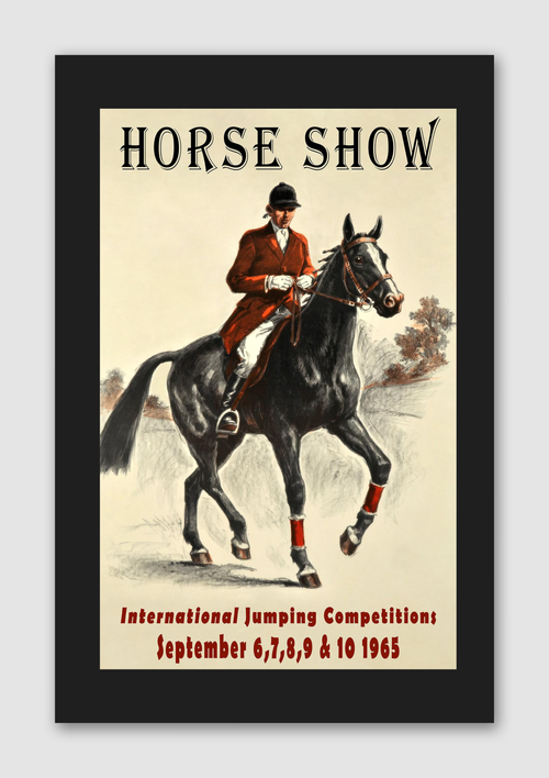 1965 Horse Show International Vintage Dressage Poster Print – Classic Equestrian Wall Art