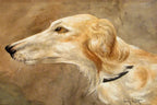 Louis Icart Art Print – Borzoi Dog Portrait, Art Deco Russian Wolfhound Wall Art