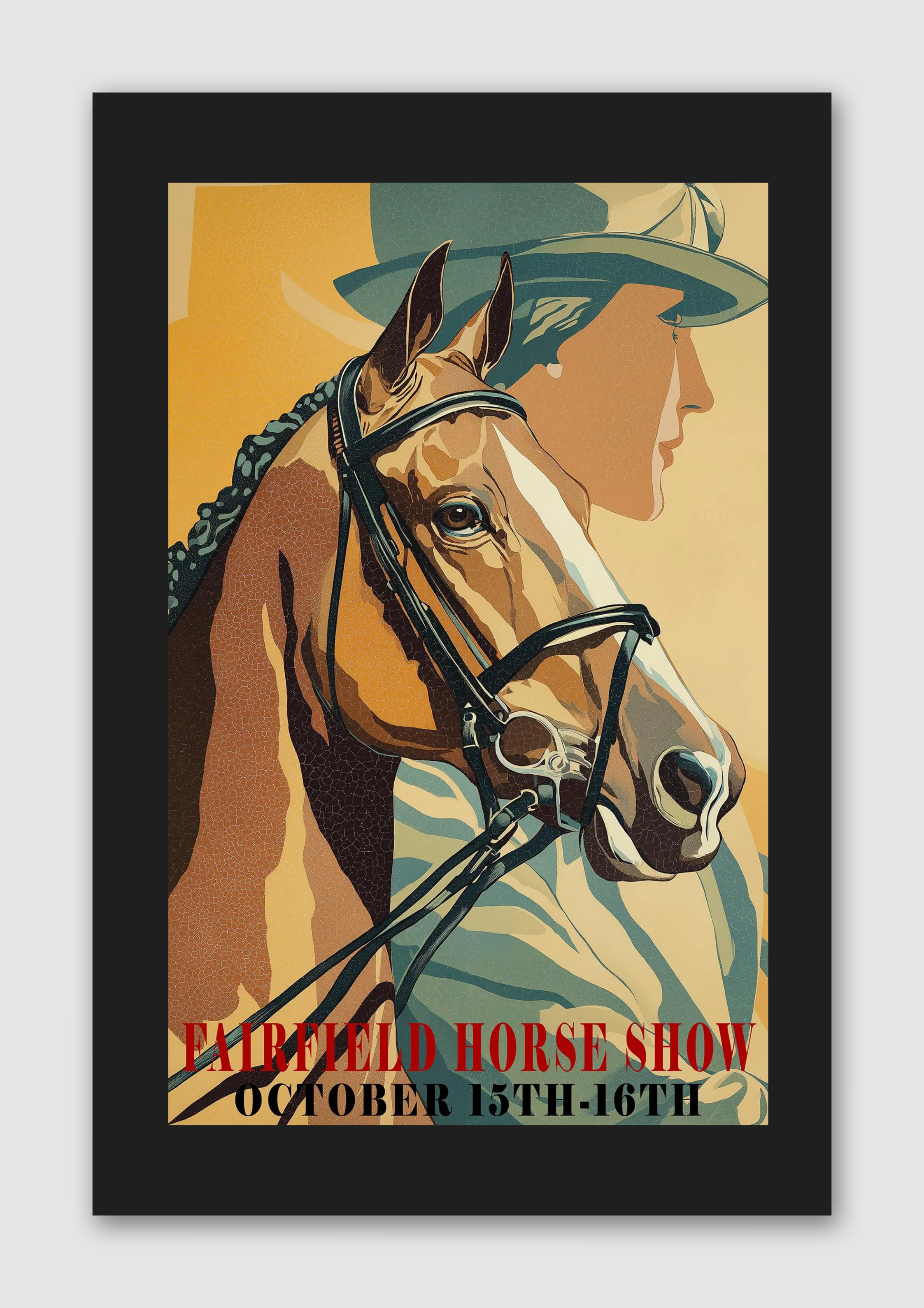 Fairfield Horse Show Westport Vintage Poster Print – Classic Dressage Equestrian Wall Art