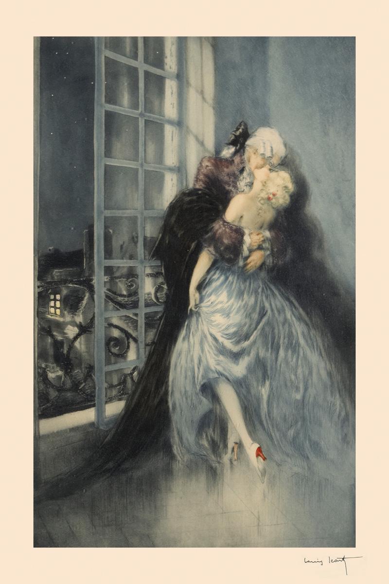 Louis Icart Art Print – Fashion Couple Lovers Romance, Art Deco Romantic Wall Art