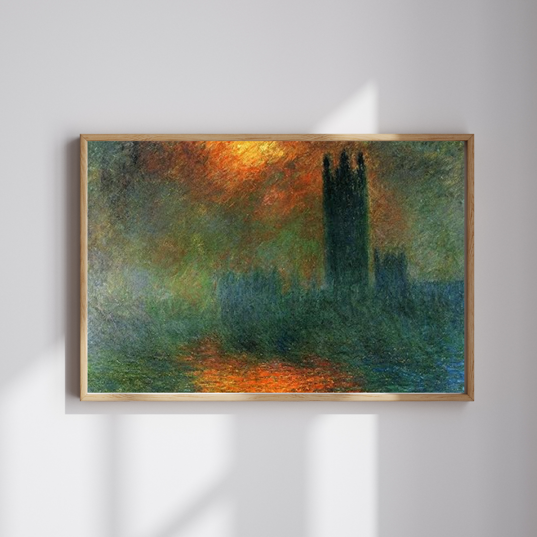 Claude Monet – Houses of Parliament Sunset Fog 1904, Impressionist Art Print