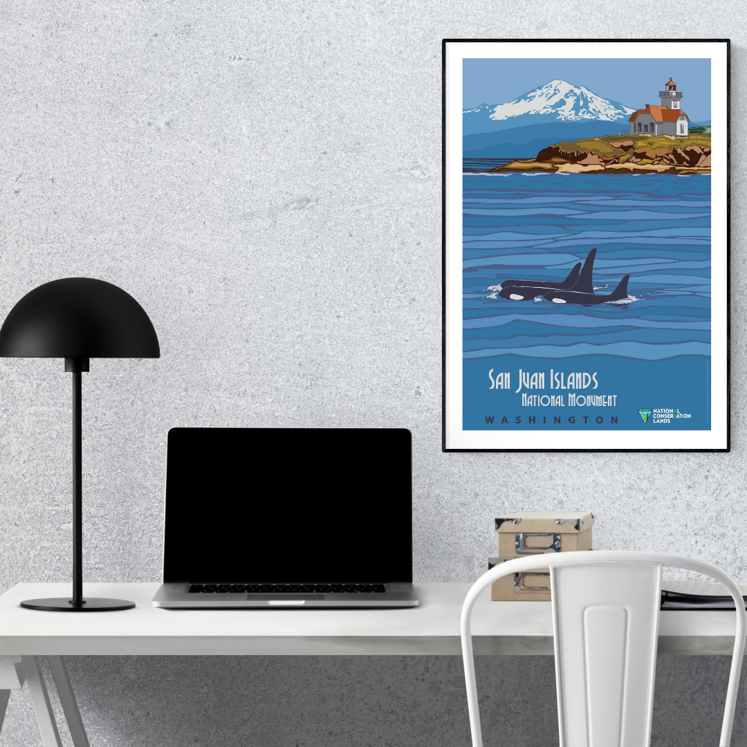 San Juan Islands National Monument in Washington Poster Print – Vintage Pacific Northwest Coastal Wall Art