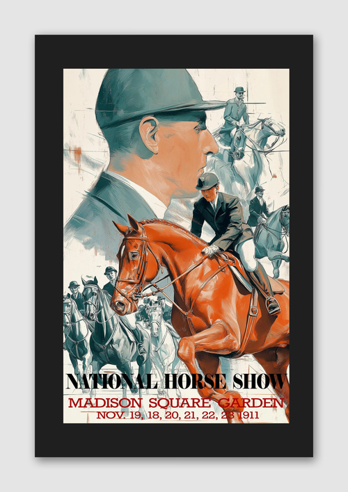 1911 Dressage Horse Show at Madison Square Garden Vintage Poster Print – Historic New York Wall Art