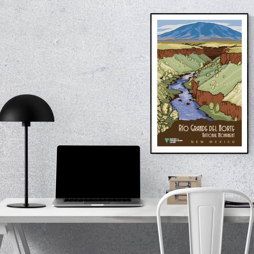 Rio Grande del Norte National Monument, New Mexico, Poster Print – Vintage Southwest Landscape Wall Art
