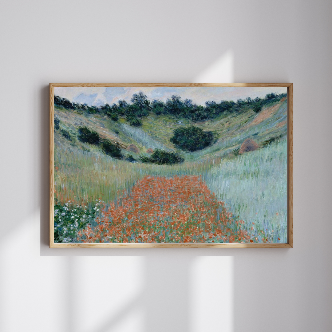 Claude Monet Vibrant Poppy Field in a Vase Art Print - Impressionist Floral Wall Art