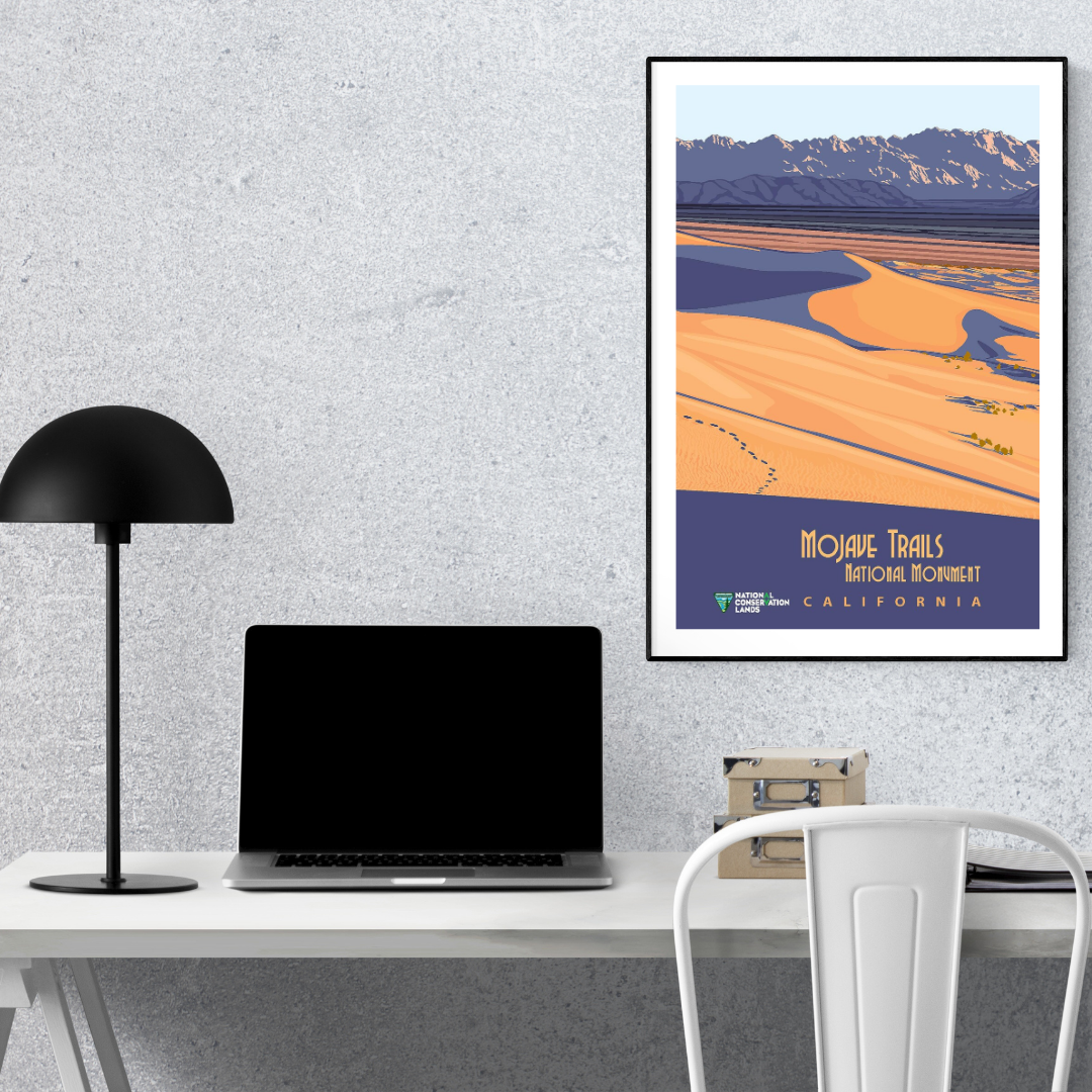 Mojave Trails National Monument California Vintage Poster Print – Desert Landscape Wall Art