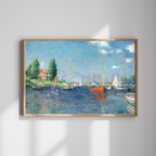 Claude Monet - Red Boats at Argenteuil Art Print, Impressionist River & Seascape Wall Art