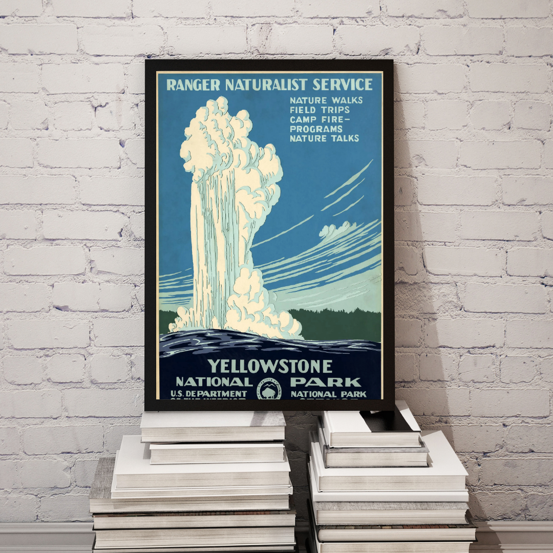 Yellowstone National Park Poster Print – Scenic Vintage Travel Wall Art, Nature & Adventure Decor