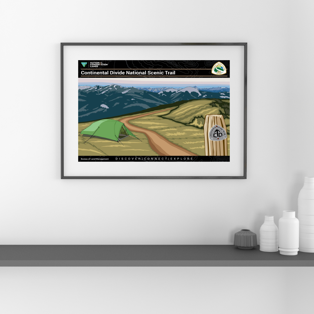Continental Divide National Scenic Trail Poster Print – Vintage Hiking & Outdoor Landscape Wall Art