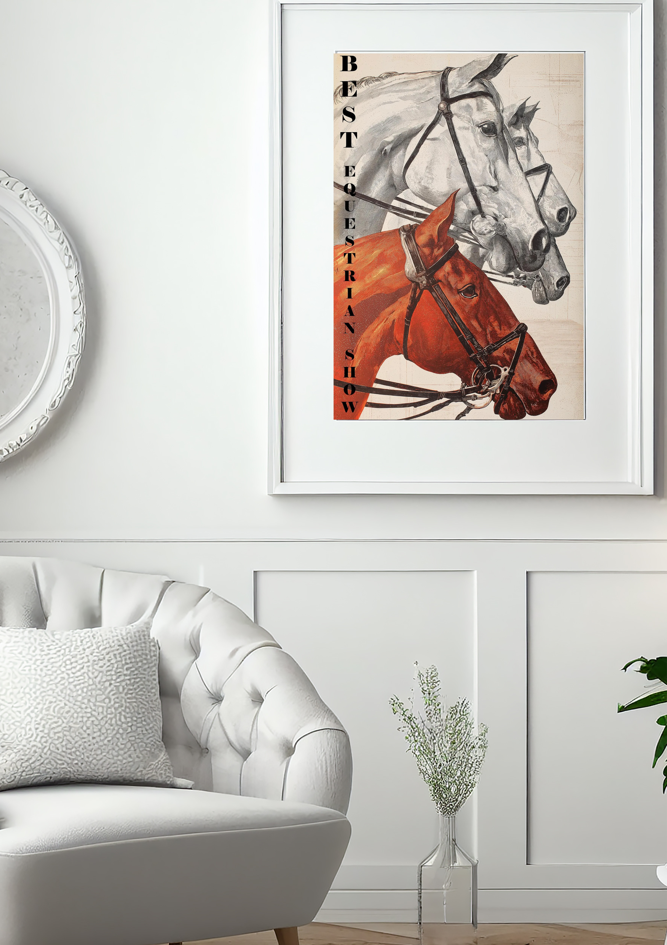 Best Equestrian Show Horse Heads Vintage Dressage Poster Print – Classic Horse Wall Art