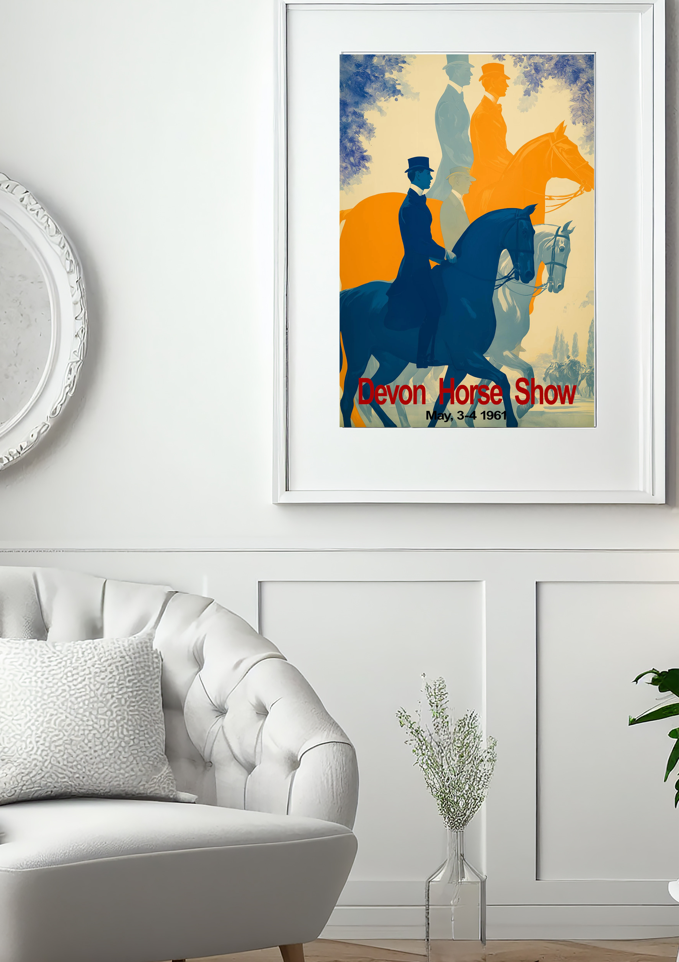 1961 Devon Horse Show Pennsylvania Vintage Dressage Poster Print – Classic Equestrian Wall Art