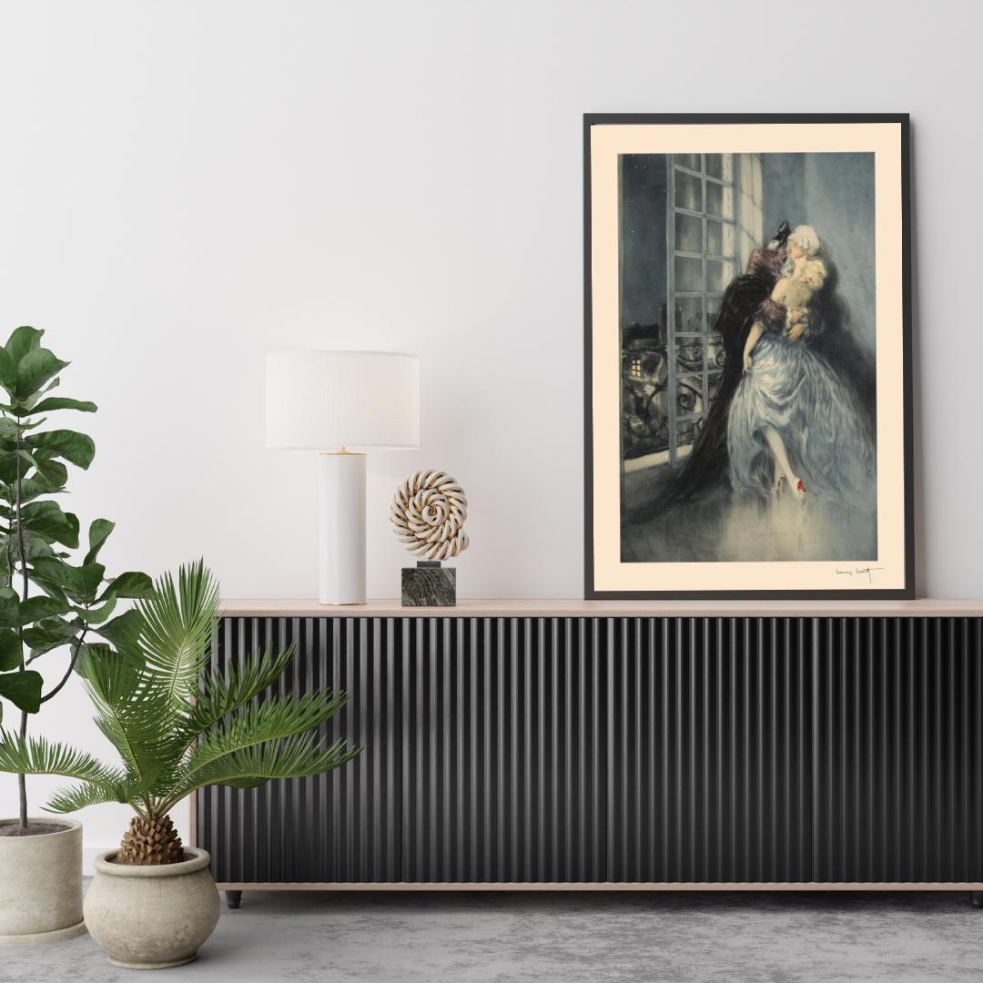 Louis Icart Art Print – Fashion Couple Lovers Romance, Art Deco Romantic Wall Art