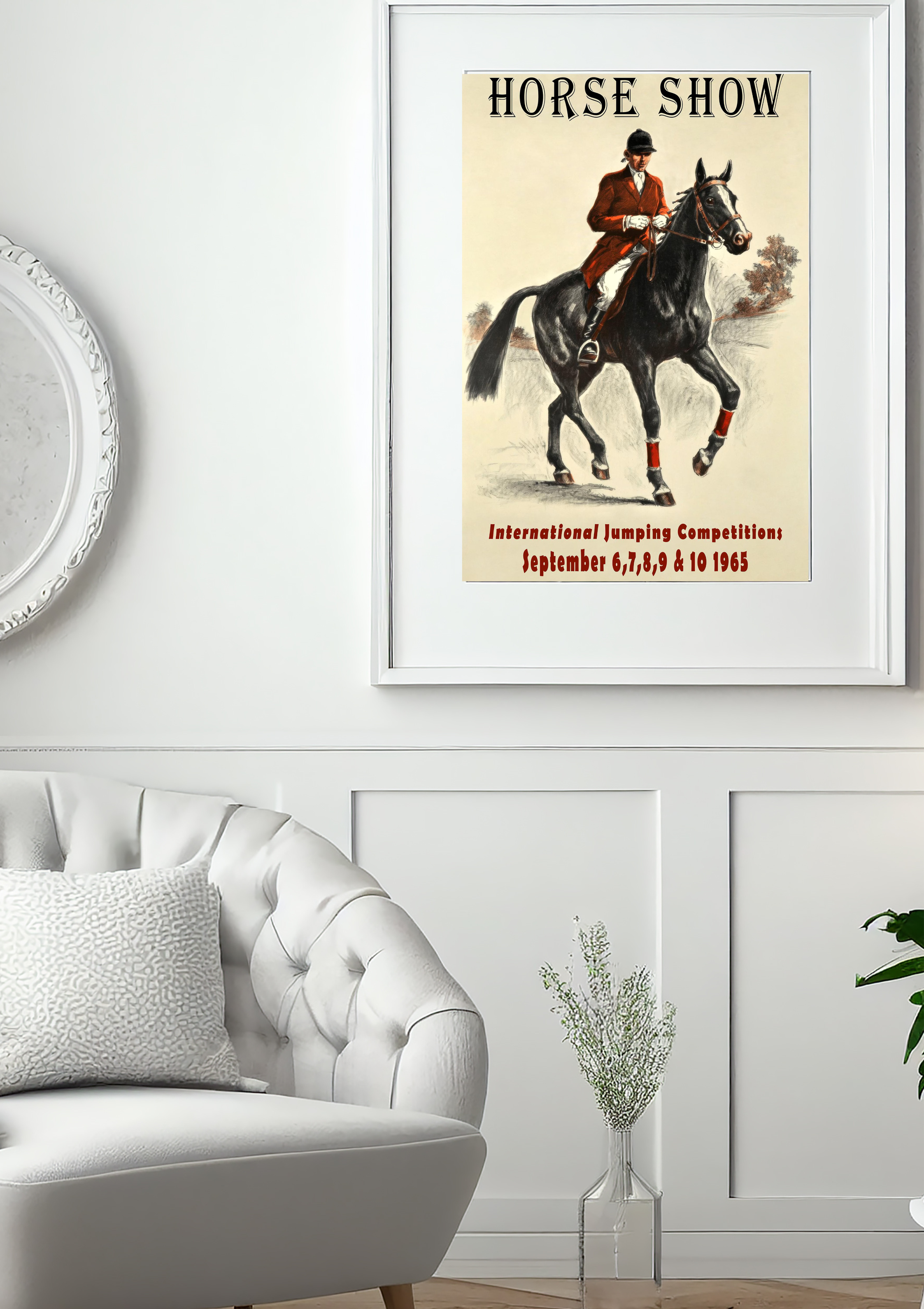 1965 Horse Show International Vintage Dressage Poster Print – Classic Equestrian Wall Art