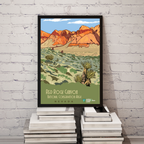 Red Rock Canyon National Conservation Area in Nevada Poster Print – Vintage Desert Landscape Wall Art