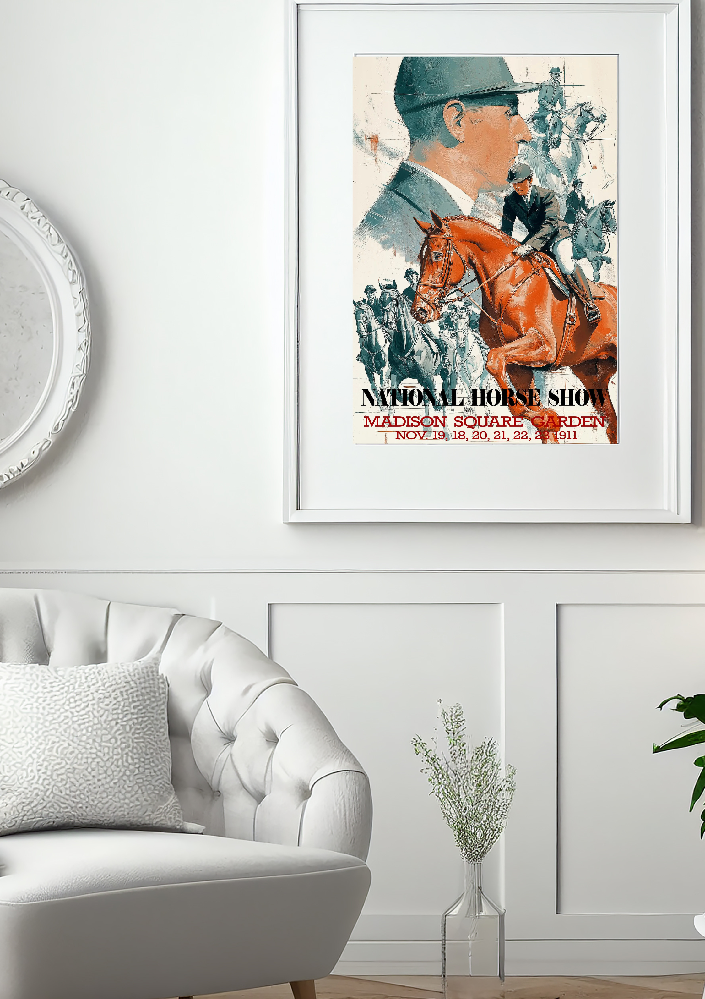1911 Dressage Horse Show at Madison Square Garden Vintage Poster Print – Historic New York Wall Art