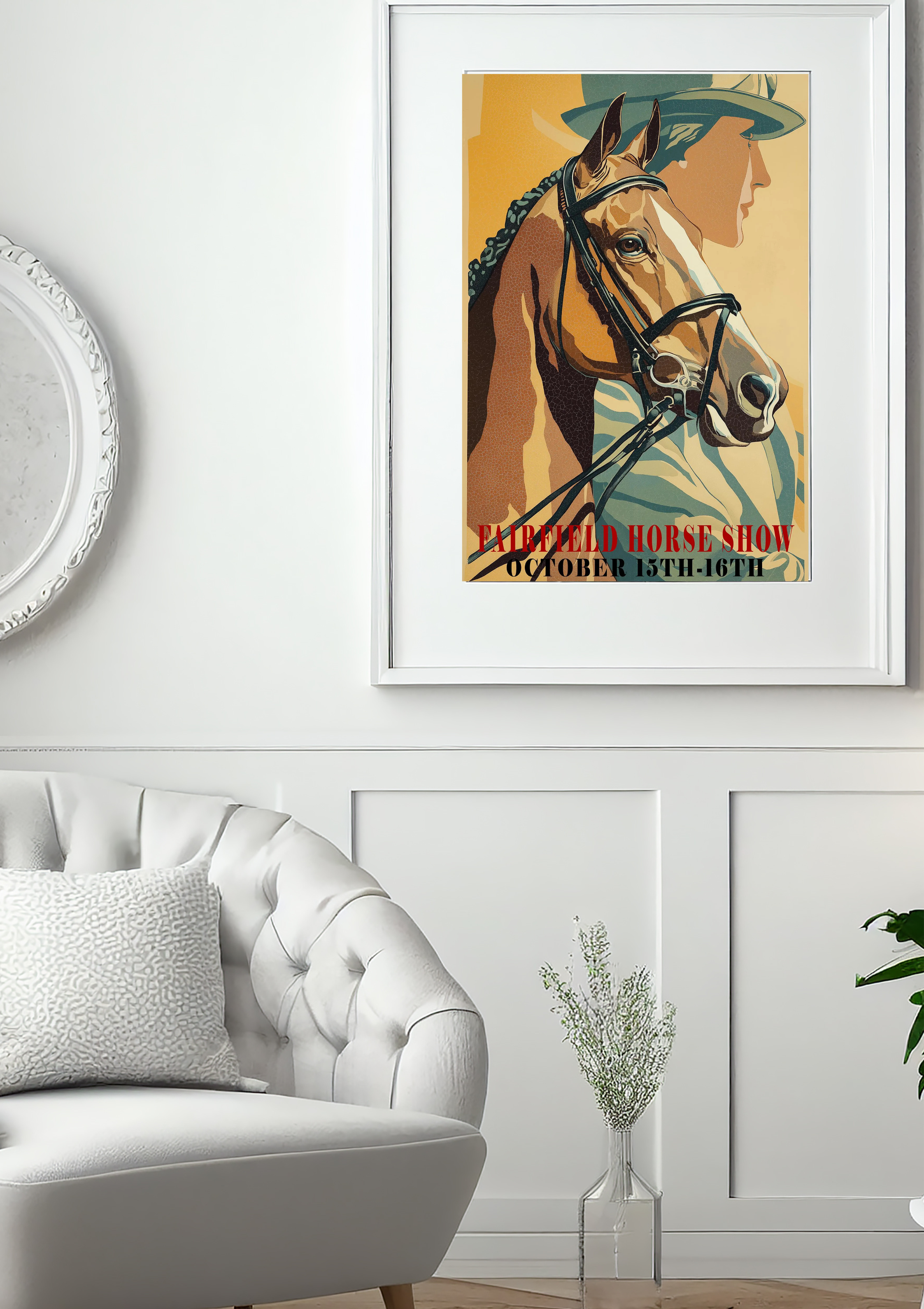 Fairfield Horse Show Westport Vintage Poster Print – Classic Dressage Equestrian Wall Art