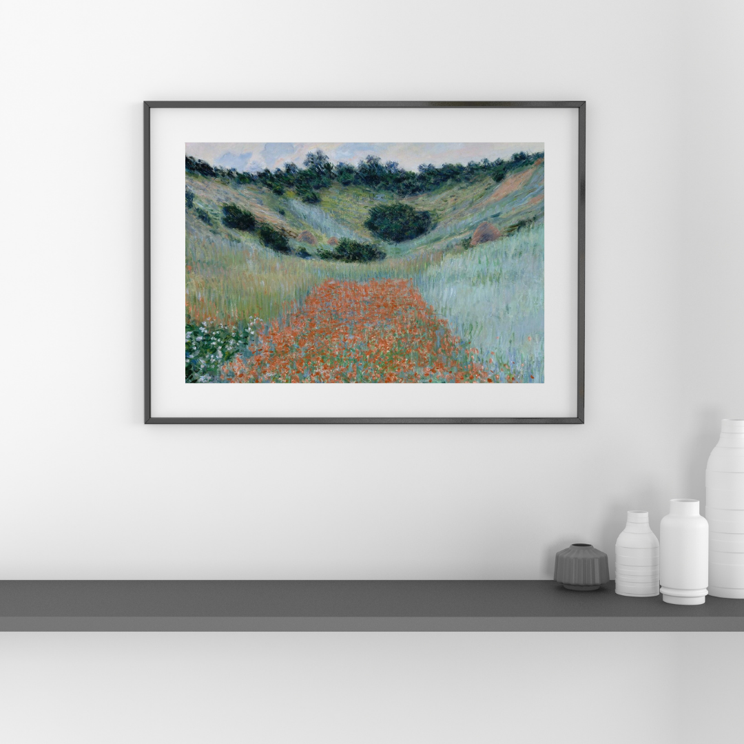Claude Monet Vibrant Poppy Field in a Vase Art Print - Impressionist Floral Wall Art