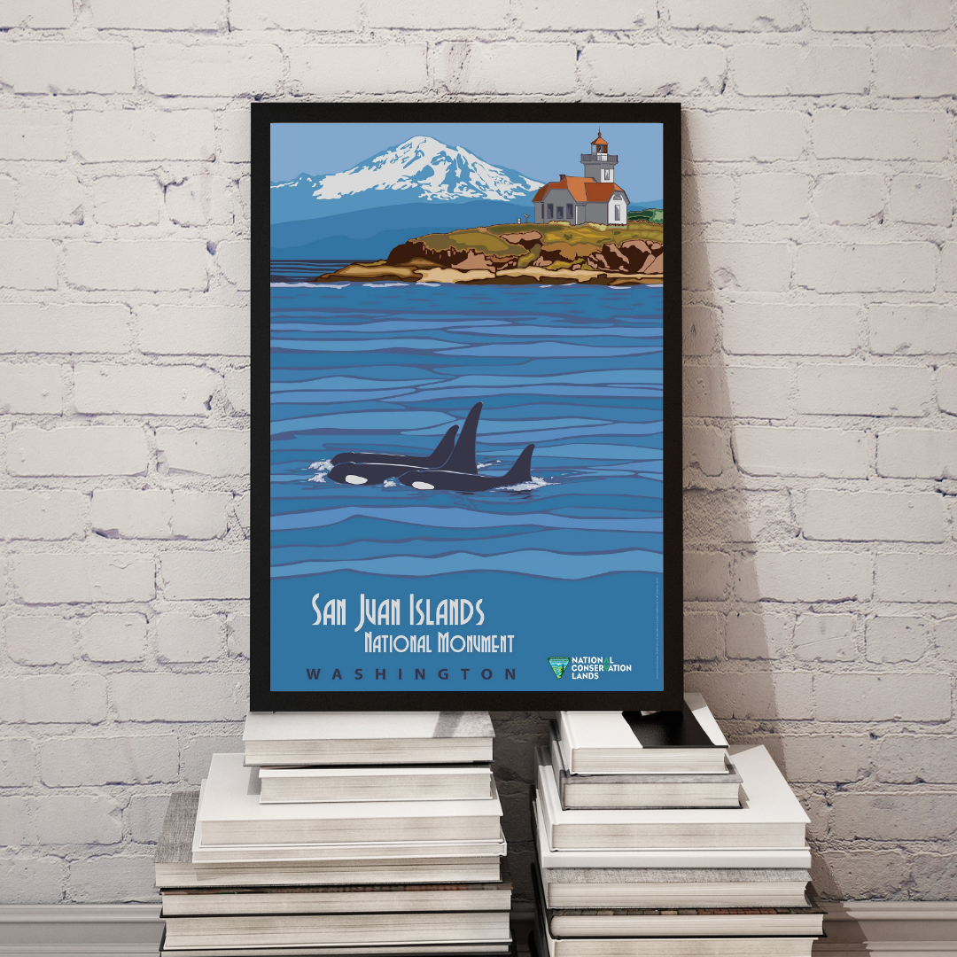 San Juan Islands National Monument in Washington Poster Print – Vintage Pacific Northwest Coastal Wall Art
