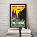 Public Lands Parks Day Buffalo Poster Print – Vintage National Parks Wall Art