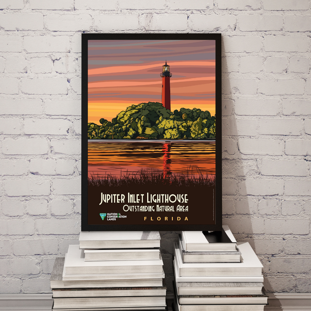 Jupiter Inlet Lighthouse Florida Vintage Poster Print – Coastal Landmark Wall Art