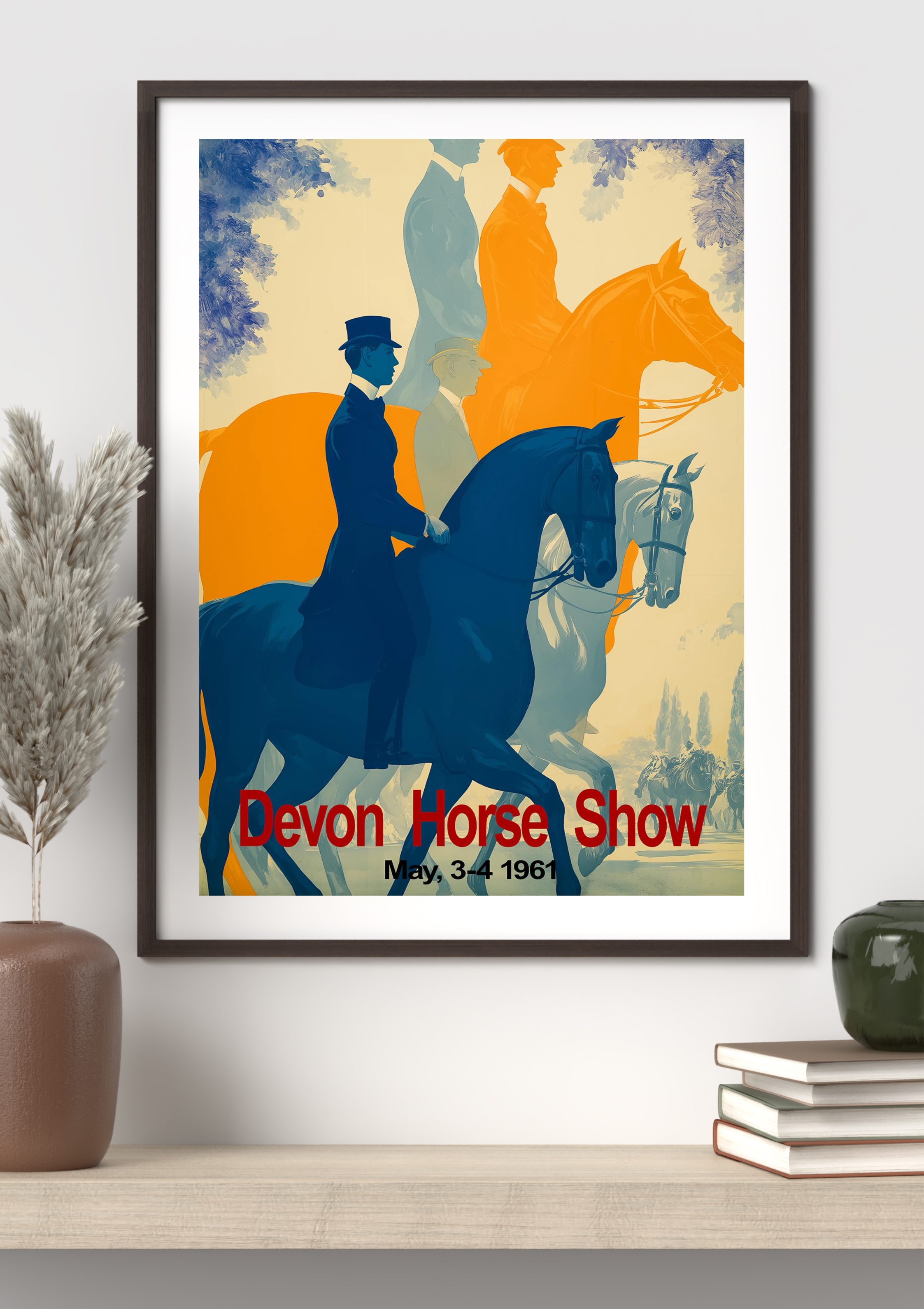 1961 Devon Horse Show Pennsylvania Vintage Dressage Poster Print – Classic Equestrian Wall Art