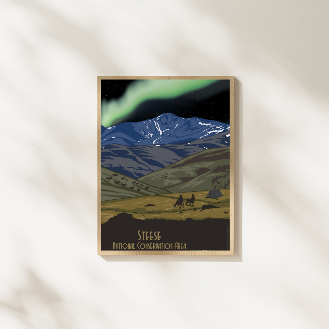 Steese National Conservation Area Alaska Poster Print – Vintage Arctic Landscape Wall Art