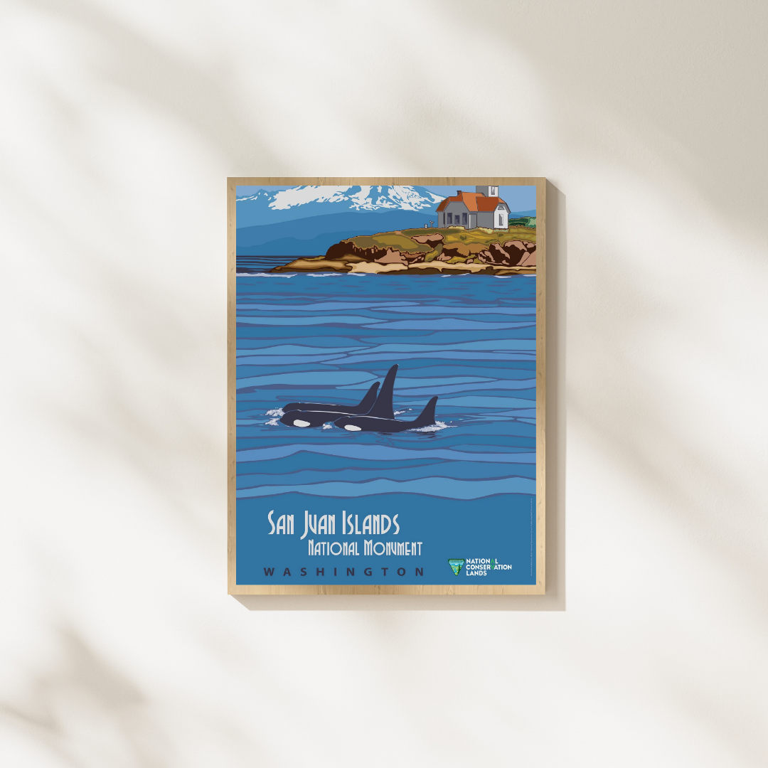 San Juan Islands National Monument in Washington Poster Print – Vintage Pacific Northwest Coastal Wall Art