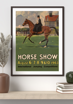 1963 Horse Show Jumping Competitions Vintage Dressage Poster Print – Classic Equestrian Wall Art