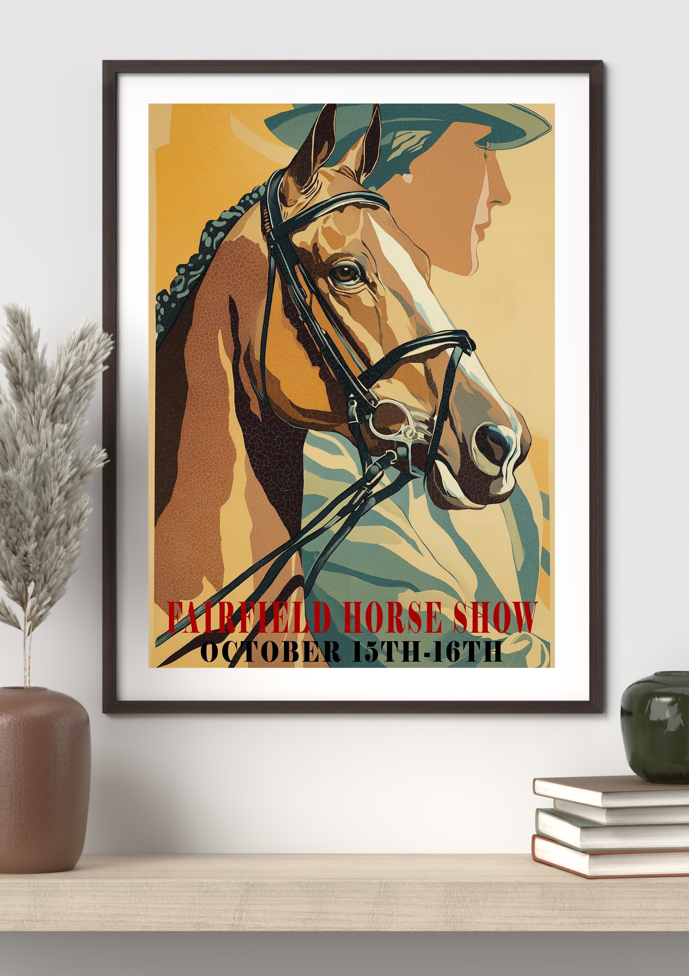 Fairfield Horse Show Westport Vintage Poster Print – Classic Dressage Equestrian Wall Art