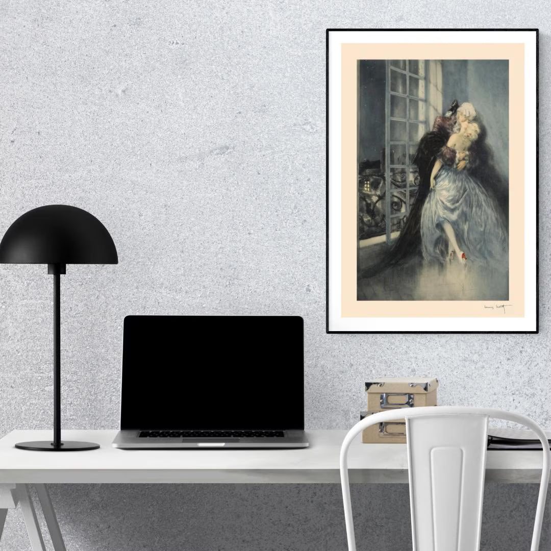 Louis Icart Art Print – Fashion Couple Lovers Romance, Art Deco Romantic Wall Art