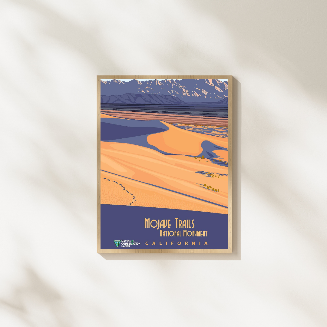 Mojave Trails National Monument California Vintage Poster Print – Desert Landscape Wall Art