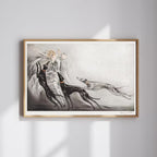 Louis Icart Art Print – Coursing II Greyhounds & Fashion Lady, Art Deco Dog Wall Art