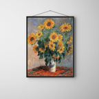 Claude Monet - Bouquet of Sunflowers in a Vase Art Print, Impressionist Floral Wall Art