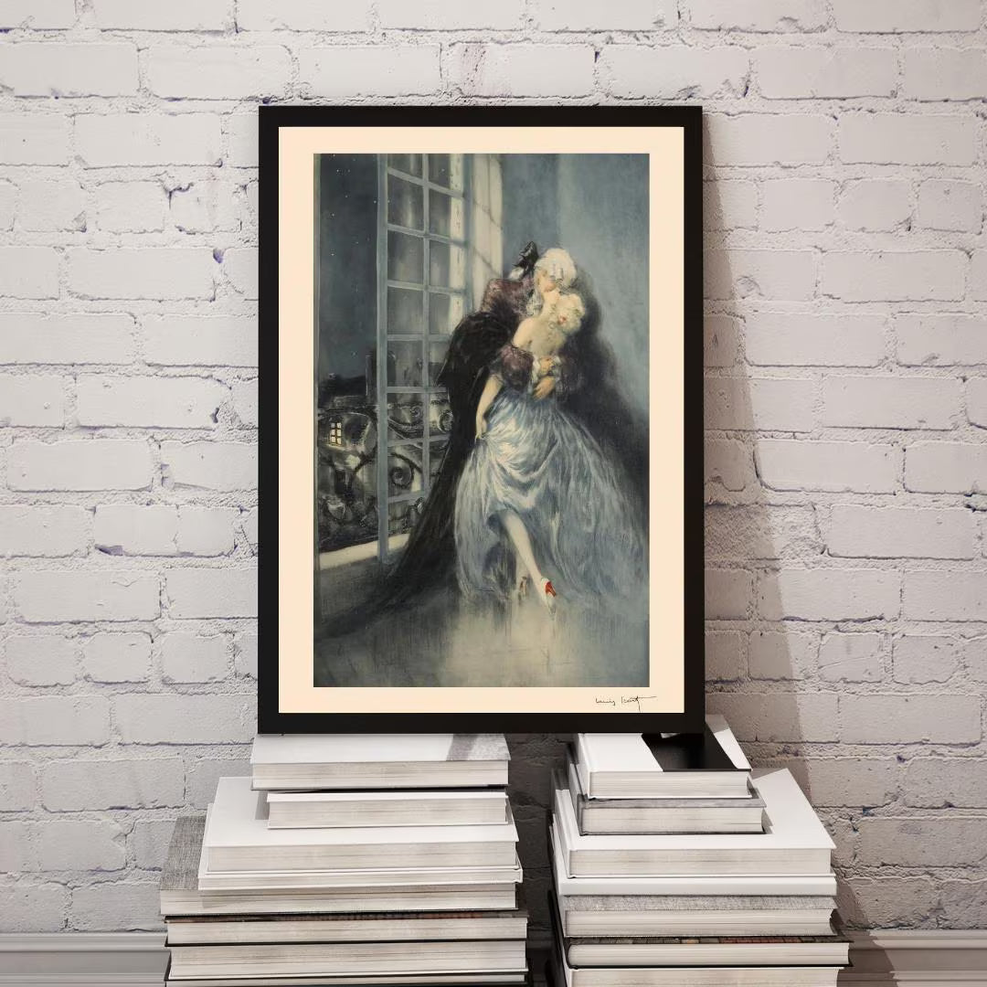 Louis Icart Art Print – Fashion Couple Lovers Romance, Art Deco Romantic Wall Art