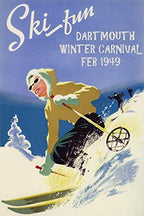 Dartmouth Winter Carnival 1949 Ski Poster Print – Vintage Skiing Wall Art