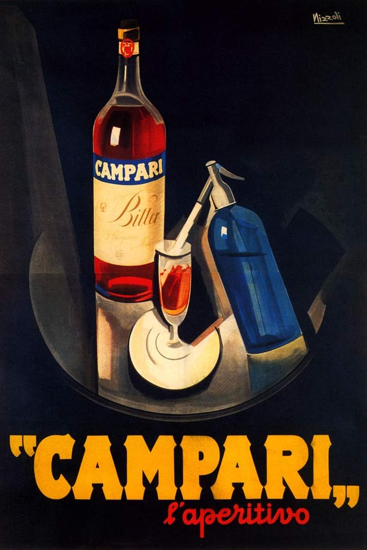 Vintage Campari Aperitivo Poster Print – Italian Art Deco Liquor Advertisement Wall Art, Bar Cart Decor