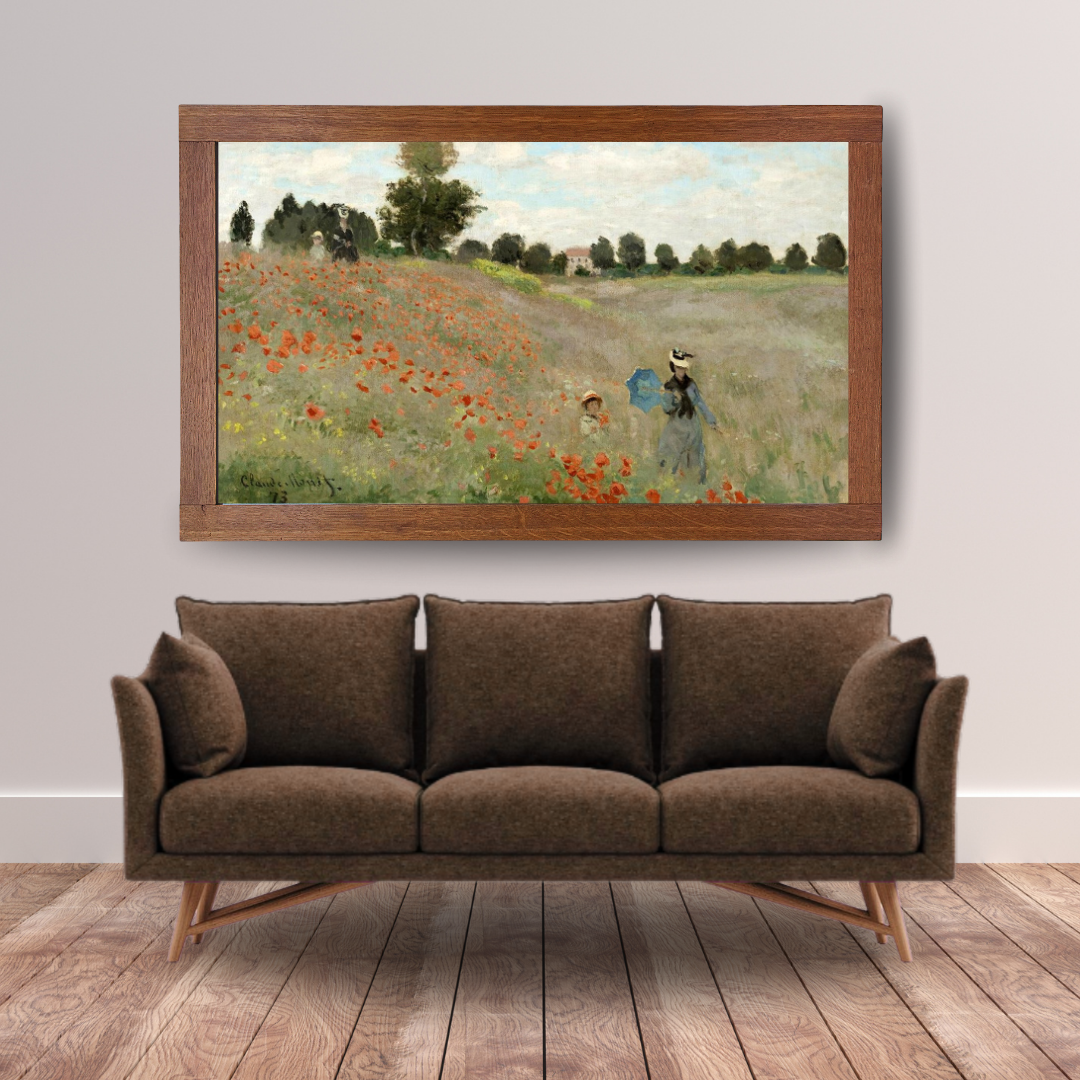 Claude Monet – The Poppy Field Near Argenteuil Art Print, Impressionist Landscape Wall Art
