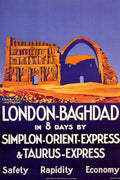 London to Baghdad Simplon Orient Express Poster Print – Vintage Travel Railway Wall Art