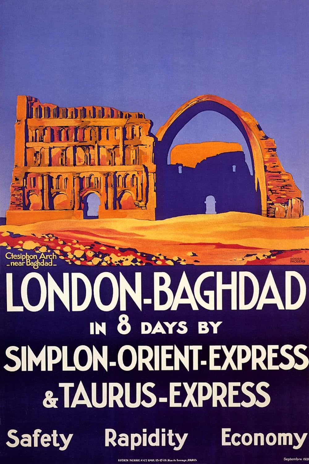 London to Baghdad Simplon Orient Express Poster Print – Vintage Travel Railway Wall Art