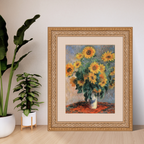 Claude Monet - Bouquet of Sunflowers in a Vase Art Print, Impressionist Floral Wall Art