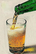 Pouring Beer Poster Print – Golden Lager in Glass, Modern Bar, Kitchen, & Pub Wall Decor