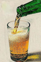 Pouring Beer Poster Print – Golden Lager in Glass, Modern Bar, Kitchen, & Pub Wall Decor