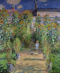 Claude Monet – The Artist’s Garden at Vétheuil Art Print, Impressionist Garden Landscape Wall Art