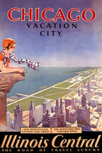 Chicago Vacation City 1933 World’s Fair Poster Print – Chicago Lakefront Travel Wall Art