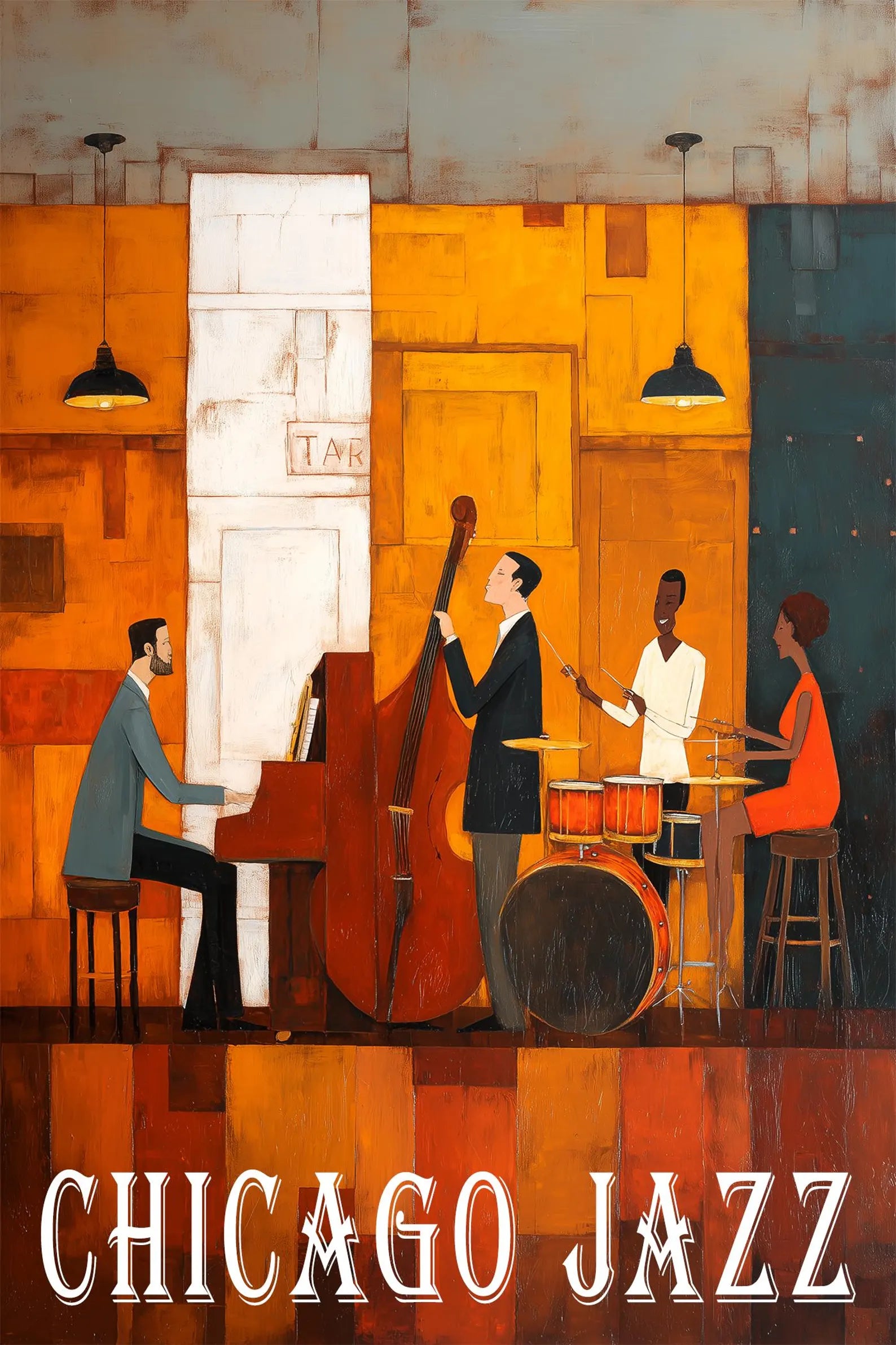 Chicago Jazz Poster Print – Jazz Music Wall Art