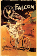 Vintage Falcon Bikes with Woman Poster Print – Art Nouveau Bicycle Wall Art